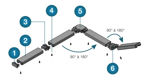ariana main courante aluminium rectangulaire accessoire