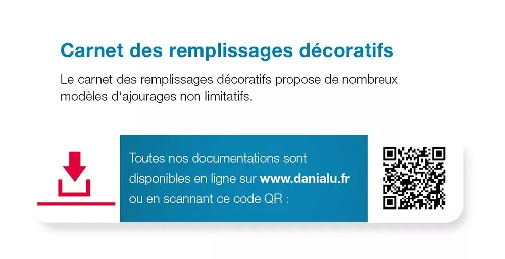garde-corps de sécurité en aluminium Barrial décor carnet des remplissages décoratifs