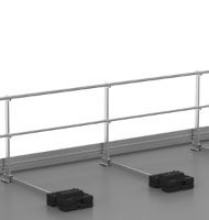 Aluminium height-adjustable saftey guardrail for flat roofs without public access