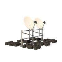 Sherpal Freestanding Double Satellite dish support Mast