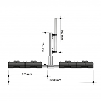 Sherpal Freestanding Double Satellite dish support Mast